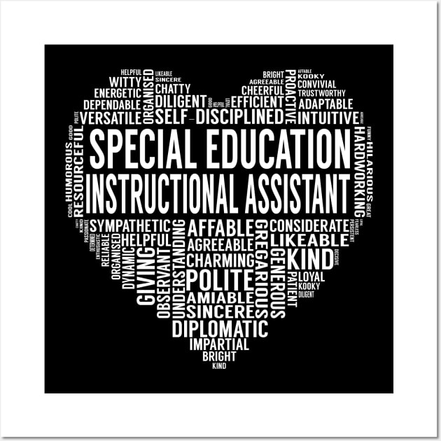 Special Education Instructional Assistant Heart Wall Art by LotusTee